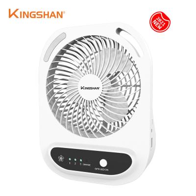 China With LED 6 Inch Mini Rechargeable Portable Fan With LED Night Light Fan Multifunctional Small Table Fan for sale