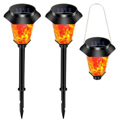 China Solar Pluggable Hanging Type Dynamic Flame Flame Light Illumination LED Garden Lawn Lamp Waterproof Solar Lamp for sale