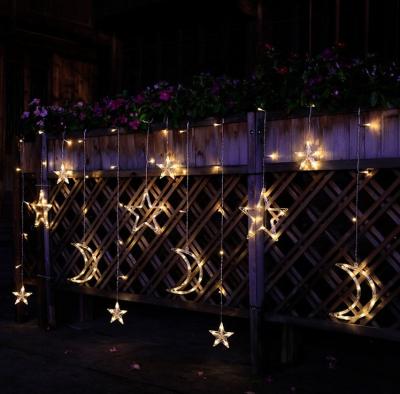 China Solar LED Garden Light Outdoor Solar Festival Light Strings Garden Decoration Star Moon String Lights for sale