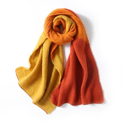 China Wholesale New Long Acrylic Scarf High Quality Warm Soft Scarves For Women Winter Color Patchwork for sale