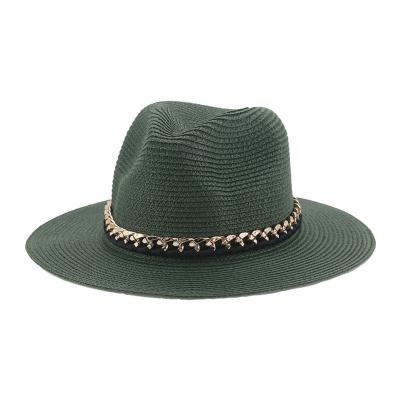 China Comfortable Wear Panama Beach Hat Made Of Straw Spring And Summer Korean Edition Acrylic Sun Hat New Arrival for sale