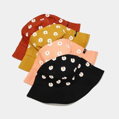 China New Little Daisy Fisherman Hat Sun Hat Custom Design Logo Fashion Bucket Hat Unisex Outdoor 4Colors Available for sale