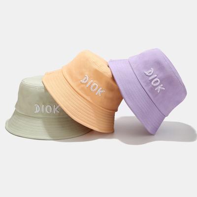 China Sun Hat DIOK Letter Embroidery Fisherman's Hat Custom Design Logo Fashion Bucket Hat Unisex Outdoor 7Colors Available for sale