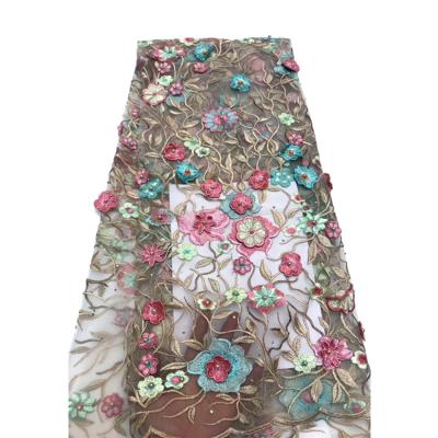 China Other MSBJ177 Hotsales Style New Multi Color Applique Lace Fabric Water Soluble Handmade Embroidery for sale