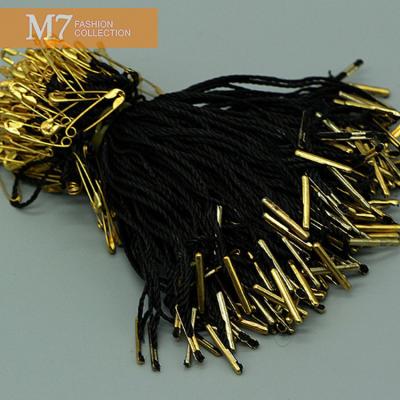 China DL054 High Grade Sustainable Custom Garment Seal String Hang Tag Wholesale Golden Hang Tags Strings For Clothing for sale