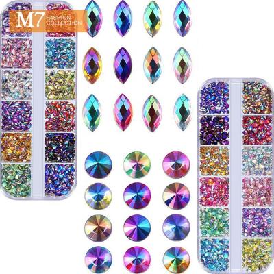 China MSBJ0230 New Arrival 12 Colors Flatback Rhinestone Nail Art Glass Rhinestone For DIY Nail Art Crafts for sale