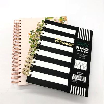 China Custom A4 Dairy Spiral Binding Stationery Planner Notebook Printed Daily 2020 Weekly Printing for sale