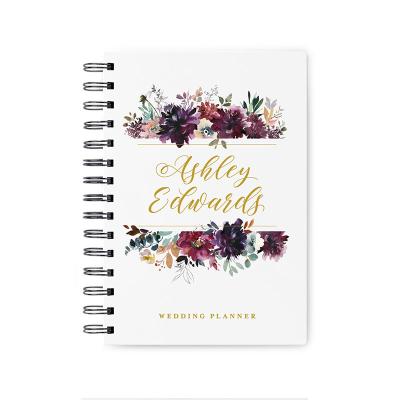 China Custom Printed A4 A5 2022 Spiral Planner Logo Design Wedding Planner Book for sale