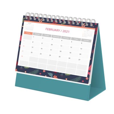 China Table Calendar 2021 Factory Model Calendar Printing Month Forecast Monthly Weekly Spiral Mandatory Desk Calendar for sale