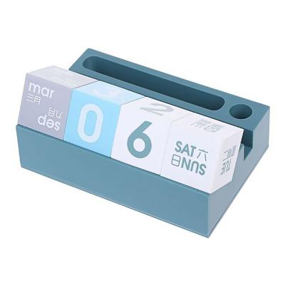 China Custom Table Calendar Beauty Perpetual Cube Calendar Box for sale