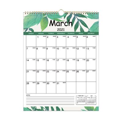 China 2021 2022 Wall Calendar Gold Spiral Ties Files Notes Monthly Weekly Planner Wall Calendar for sale