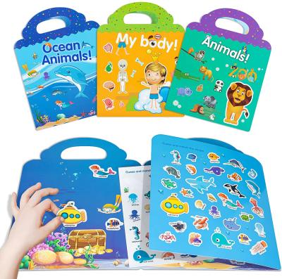 China Decorative Sticker Reusable Activity Puzzle Dress Up Kids Educational Sticker Book Custom for sale