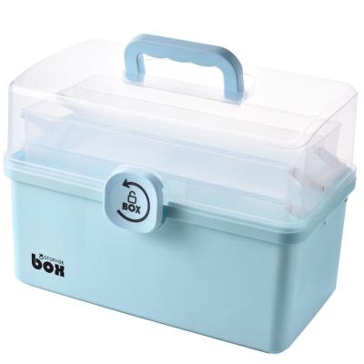 China Hot Selling Universal Plastic Home First Aid Travel Multi-Layer Viable Kit Medicine Storage Case Box Large With Lid for sale