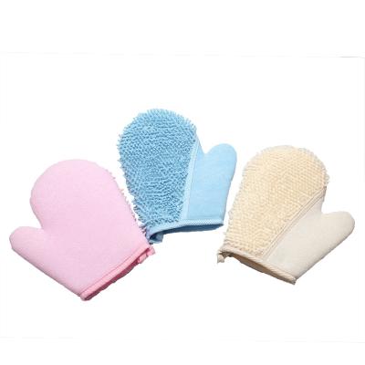 China EXFOLIATE Customized Shower Glove Spa Glove Soft Massage Bath Gloves Exfoliating Scrubber Gloves Set for sale