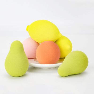 China Makeup Facial Sponge Beauty Powder Super Soft Blast Makeup Sponge Set Cute Fruit Designs Cosmetic Sponge For Girls Women for sale