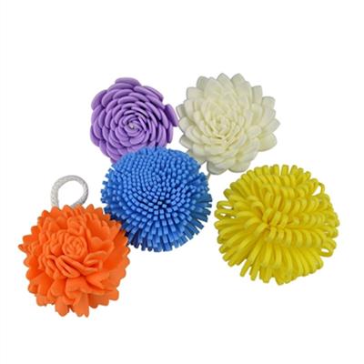 China EXFOLIATE Colorful Eva Body Bath Sponge Kids Shower Mesh Ball Bath Pouf Sponge for sale