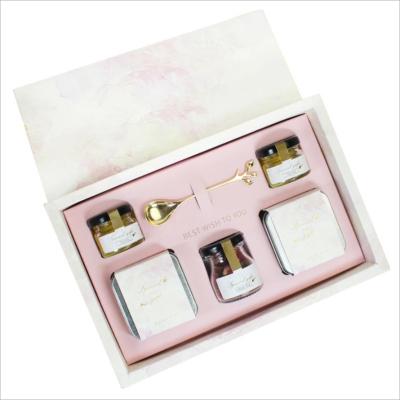 China Recyclable Custom Square Box Honey Jar Set Tea Set Gift Box for sale