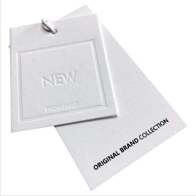 China Newly designed embossed special handmade gift tag string PVC tag own logo apparel for sale