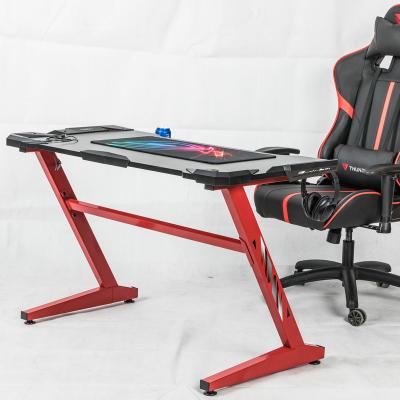 China Wholesale Amazon Adjustable Luxury Z-Shape Chair Gaming (Others) PC Office Furniture Computer Desks (New) Packing Lift Tables With RGB Led Lights for sale