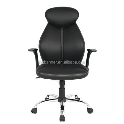 China LK-6187 Hot Sale Executive Office Chair Metal Star Base Executive Office Foldable Armrest Chromed Chair / Swivel Chair for sale