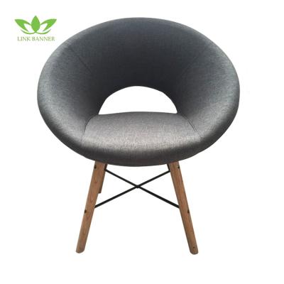 China Most Popular Wooden Leg Cafe Fabric Metal Frame LK-3008 Cooling Dining Chair for sale