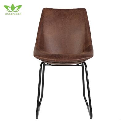 China LK508-8 Style Modern Design PU Metal Leg Single Cheap Wholesale Leather Chair for sale