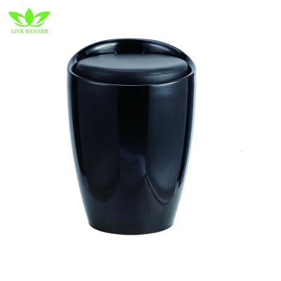 China ABS Plastic Black Round Kids Chair Ottoman Round Base Storage Bin for Laundry for sale