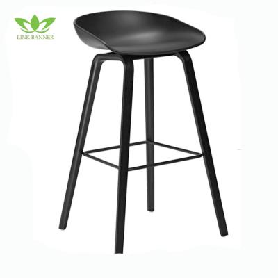 China LK-515 Elegant Style Stool Plastic Wood Counter High Feet Bar Chair for sale