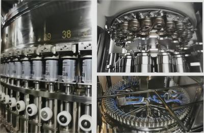 China Máquina de llenado y costura de latas totalmente automática 200-300 latas/min para bebidas que contienen vapor en venta