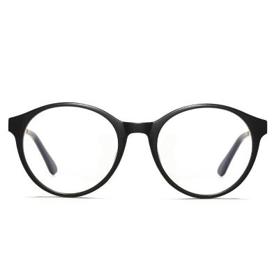 China Tr90 Round Light Glasses Anti-blue Light Round Plain Glasses Female Sight Tall Glasses Patterns for sale