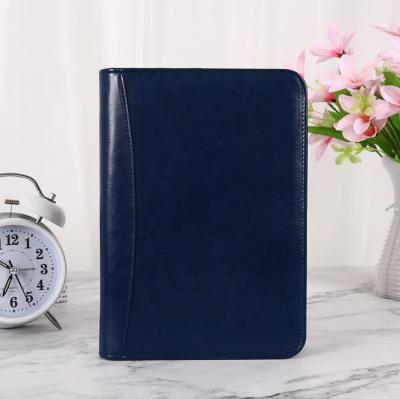 China Multifunctional Zipper Bag Notebook A5 Loose Leaf Sheet With Calculator Leather PU Coving for sale