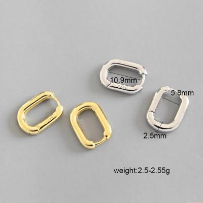 China CLASSIC Geometric Rectangular Oval Ring Circle Gold Plated U Shape Silver Square Earrings Circle Earrings for sale