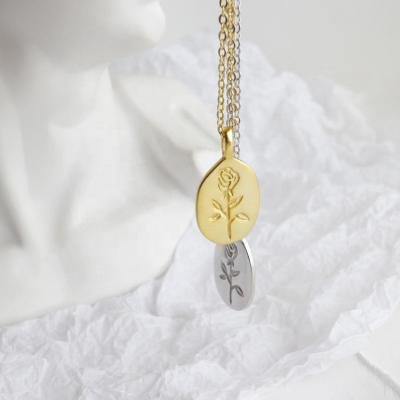 China Other Hot Selling Flower Pendant Necklace 925 Sterling Silver Gold Plated Rose Pendant Necklaces for sale