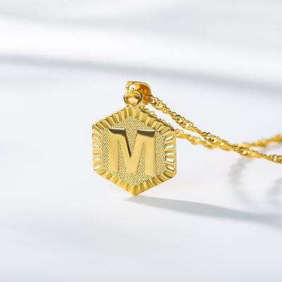 China Other Charm Name Initial 26 Letters Stainless Steel Gold Plated Pendant Necklace Jewelry for sale