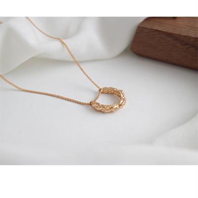 China Other Simple Design 925 Sterling Silver Necklace Irregular Geometric Semicircle High Quality Necklace for sale