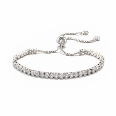 China Wholesale FASHIONABLE Adjustable 3mm Cubic Zircon Stone CZ Stone Chain Tennis Bracelet for sale