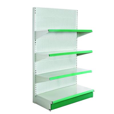 China Double Side Gondola Shelf Metal Supermarket Shelf Single Sided Shelving Warmer New Design for sale