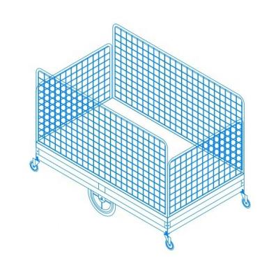 China Folding low cart, use for warehouse / six wheels for sale