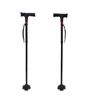 China Bright Custom Smart Foldable Adjustable People Old Men Support Older Aluminum Alloy Folding Cane Medical Canes With Led Light for sale