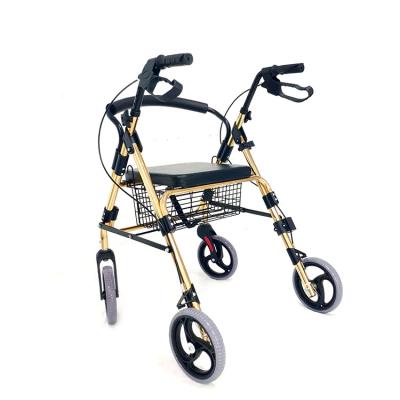 China Wholesale Custom Aluminum Folding Adults Lightweight Aluminum Frame Older Aids Walker Foldable Upright Rollator For Elders for sale