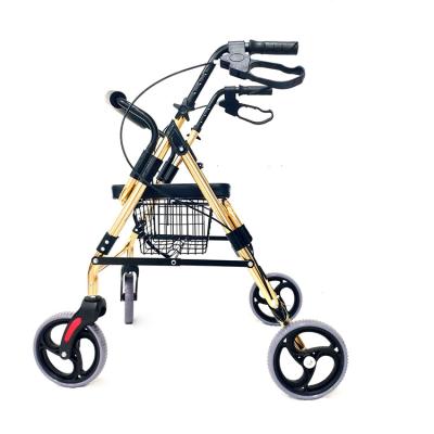 China Wholesale Custom Aluminum Folding Adults Lightweight Aluminum Frame Older Aids Walker Foldable Upright Rollator For Elders for sale