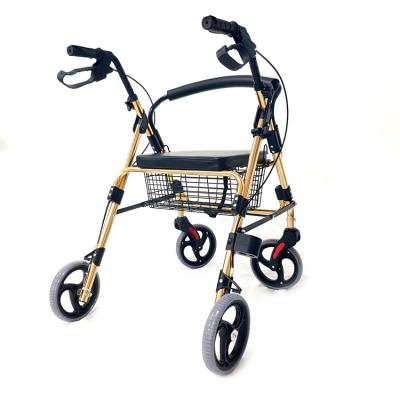 China Wholesale Aluminum Folding Adults Lightweight Lightweight Aluminum Frame Foldable Upright Walking Aids Walker Rollator For Elders for sale