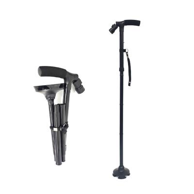 China Bright Custom Medical Intelligent Adjustable Foldable Crutch Cane Led Aluminum Alloy Lightweight Elderly Folding Canes for sale