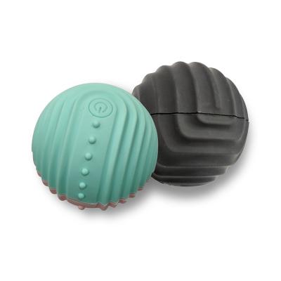 China Custom Electric Fitness Soft Rubber Set Wall Massager Balls Wall Mounted USB Soft Roller USB Silicone Yoga Logo Vibrating Foot Massager Ball for sale