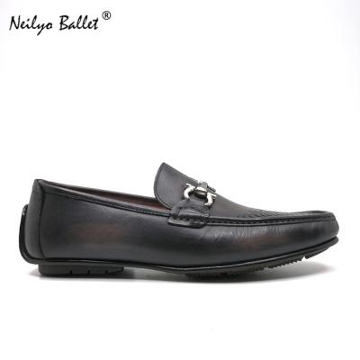 China Anti-odor Italian Stylish Men's Leather Shoes Formal Casual Loafer Men's Black Shoes for sale