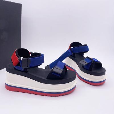 China Wholesale soft chunky casual casual shoes women and ladies fashion trend comfortable wedge sports platform sandals customized for sale