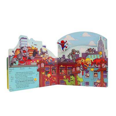 China Education Children 3D Auto Cartoon Story Cardboard Custom Printing Animal Books for sale