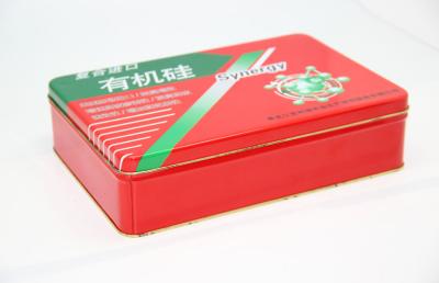 China Custom Red Gift Aluminum Storage Boxes For Cookie / Candy FDA for sale