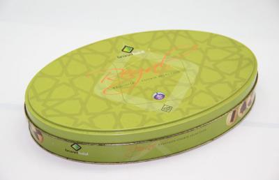 China CMYK Gift Tin Metal Box Oval / Ellipse Shape , Metal Cookie Tins for sale