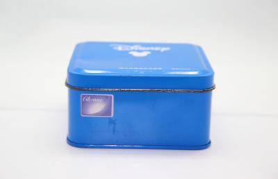 China Blue Square Cookies / Biscuit Tin Boxes For Packaging Adjustable Height for sale